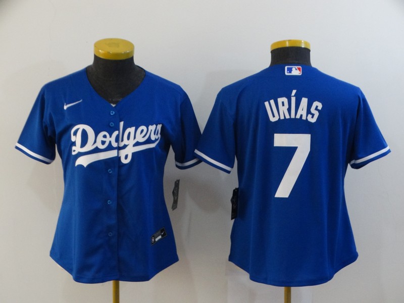Women Los Angeles Dodgers #7 Julio Urias Men Nike White Road Team MLB Jersey